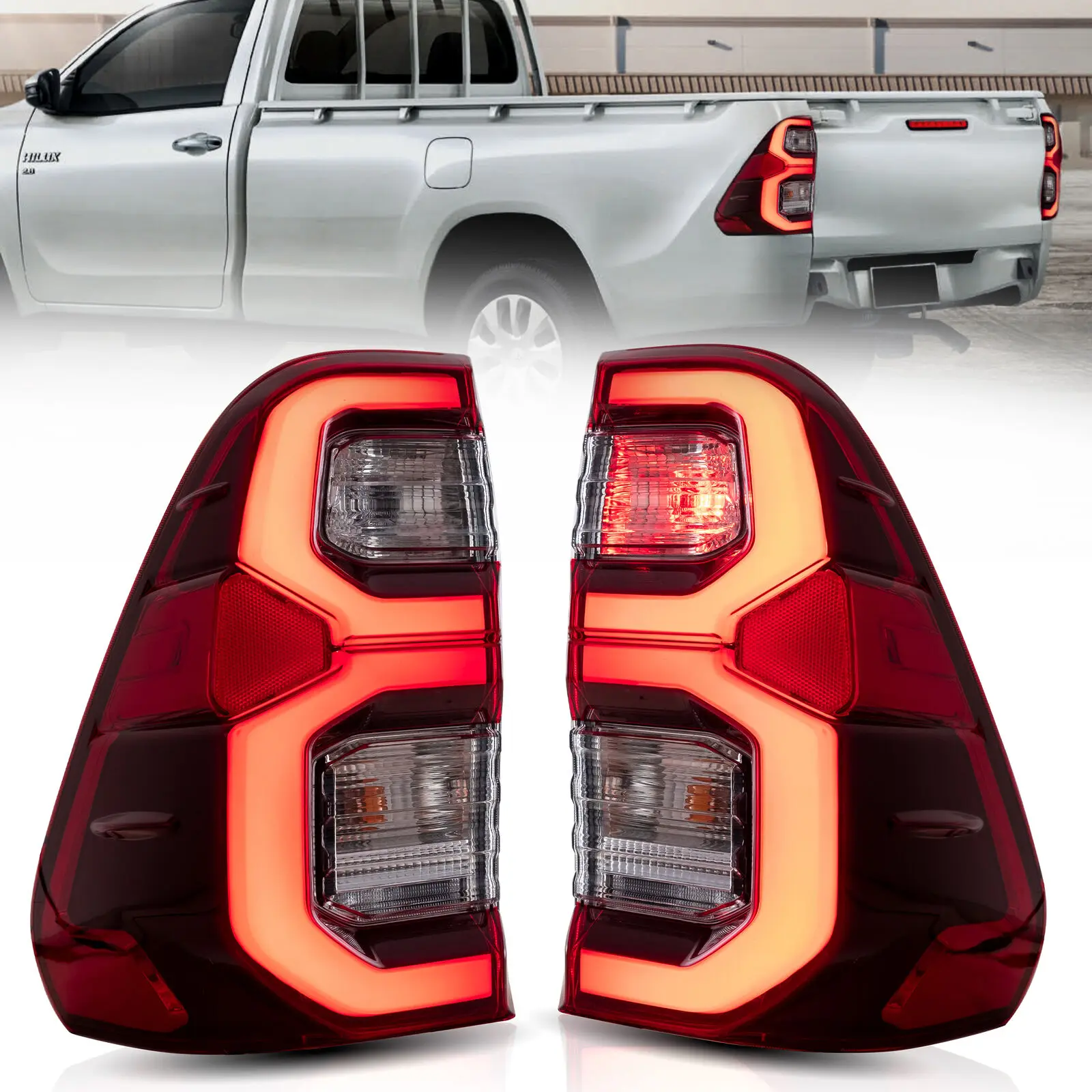 Rear Tail Lights Lamp LED For Toyota Hilux Vigo 2005 2006 2007 2008 2009 2010 2011 2012 2013 2014 Rear Lamps Exterior Accessries