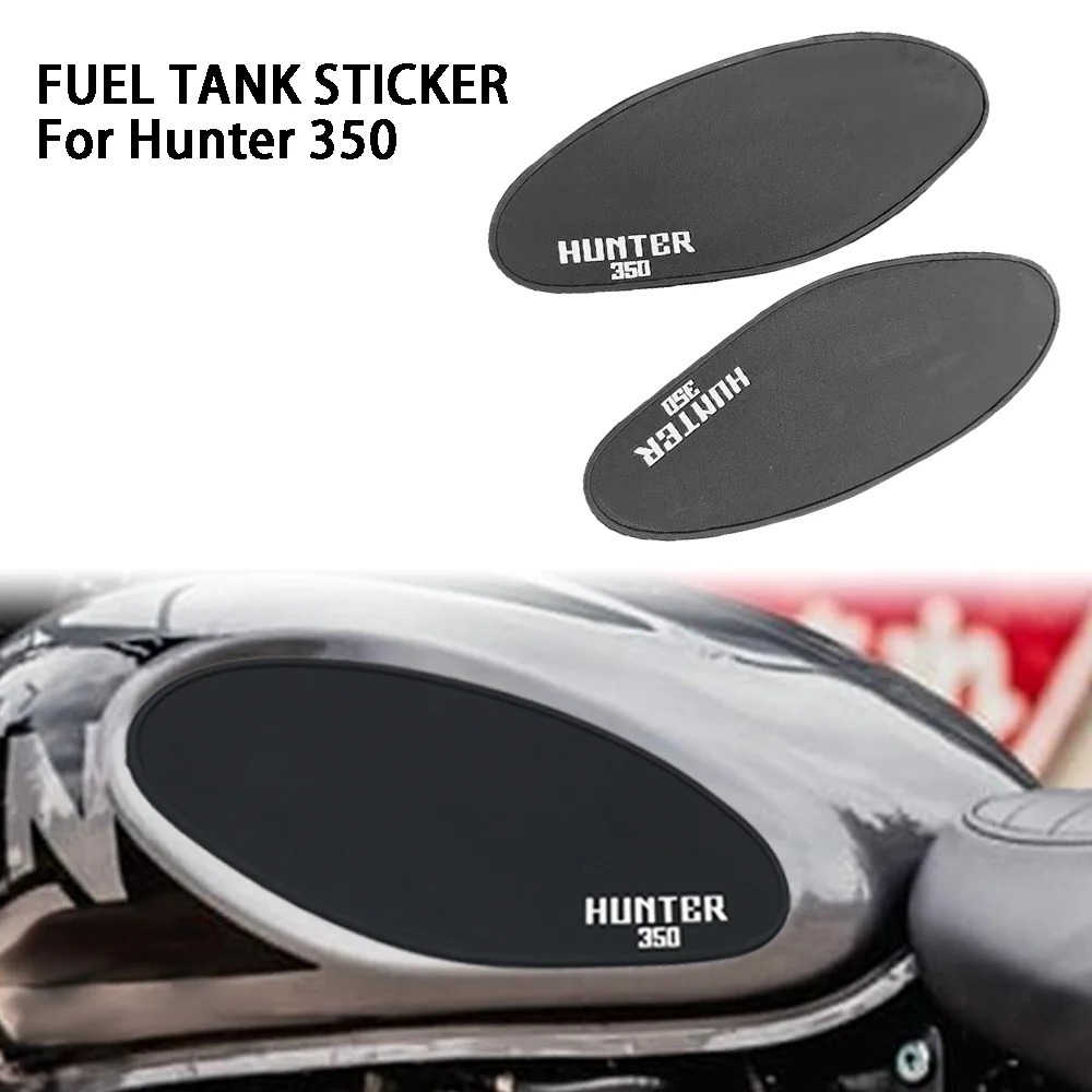 For Royal Enfield HUNTER 350 Motorcycle Gas Fuel Tank Rubber Sticker Protector Knee Tank Pad Decal ошейник hunter training collar freestyle 55 10 55 10