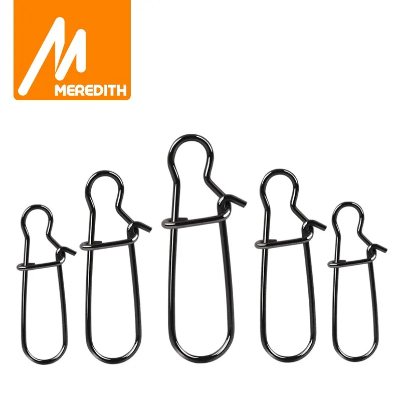 Fishing Connector 50pcs Stainless Steel Fast Clip Lock Snap Swivel Solid Rings Safety Snaps Fishing Hook Tool Snap