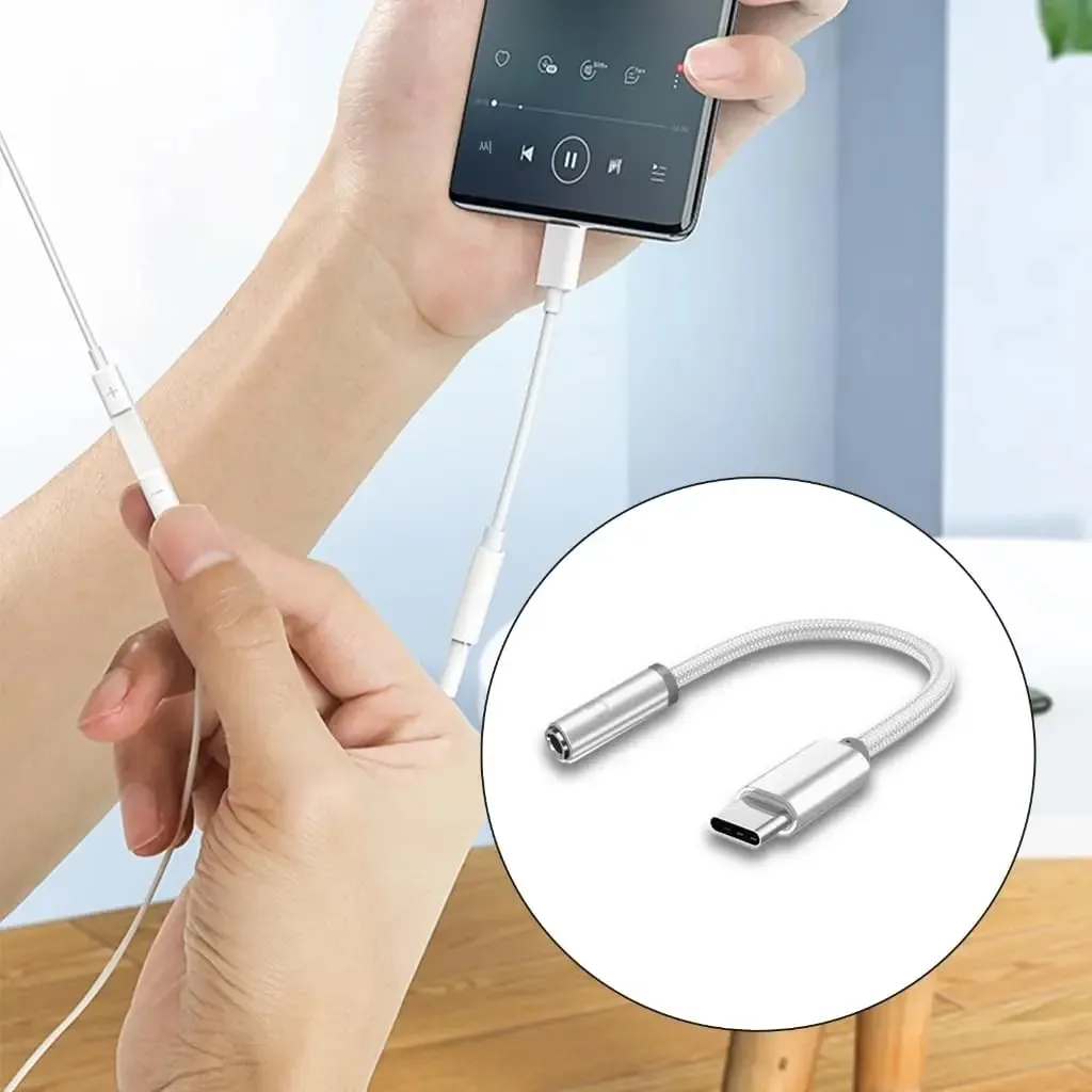 휴대용 타입 C - 3.5mm 헤드폰 어댑터 이어폰 케이블 USB C - 3.5mm 동글 (휴대폰용)