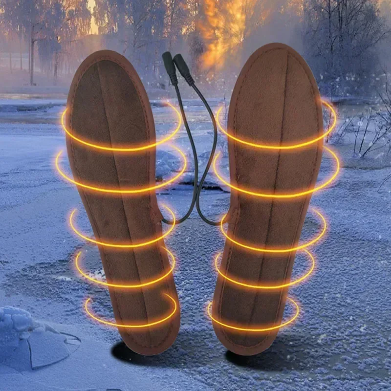 USB Heated Shoe Insoles Electric Foot Warming Pad Feet Warmer Sock Pad Mat Winter Outdoor Sports Heating Insole
