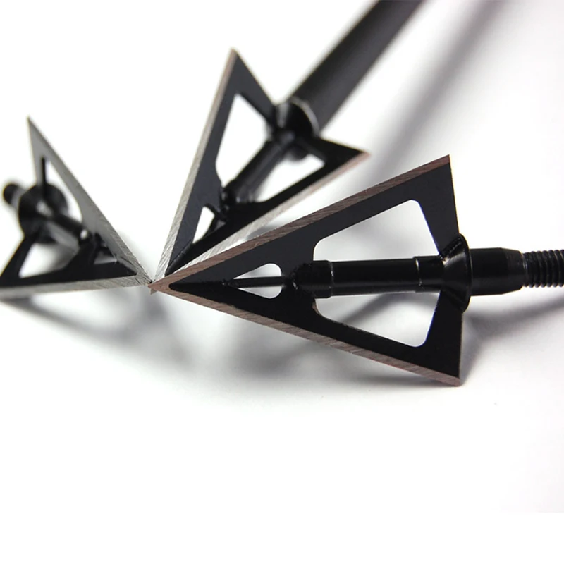 Broadheads Hunting 3 Blades Arrowheads Black Tip Steel For Bow And Crossbow Arrow Head Stainless Steel archery arrowhead 3/6/12/24/60pcs