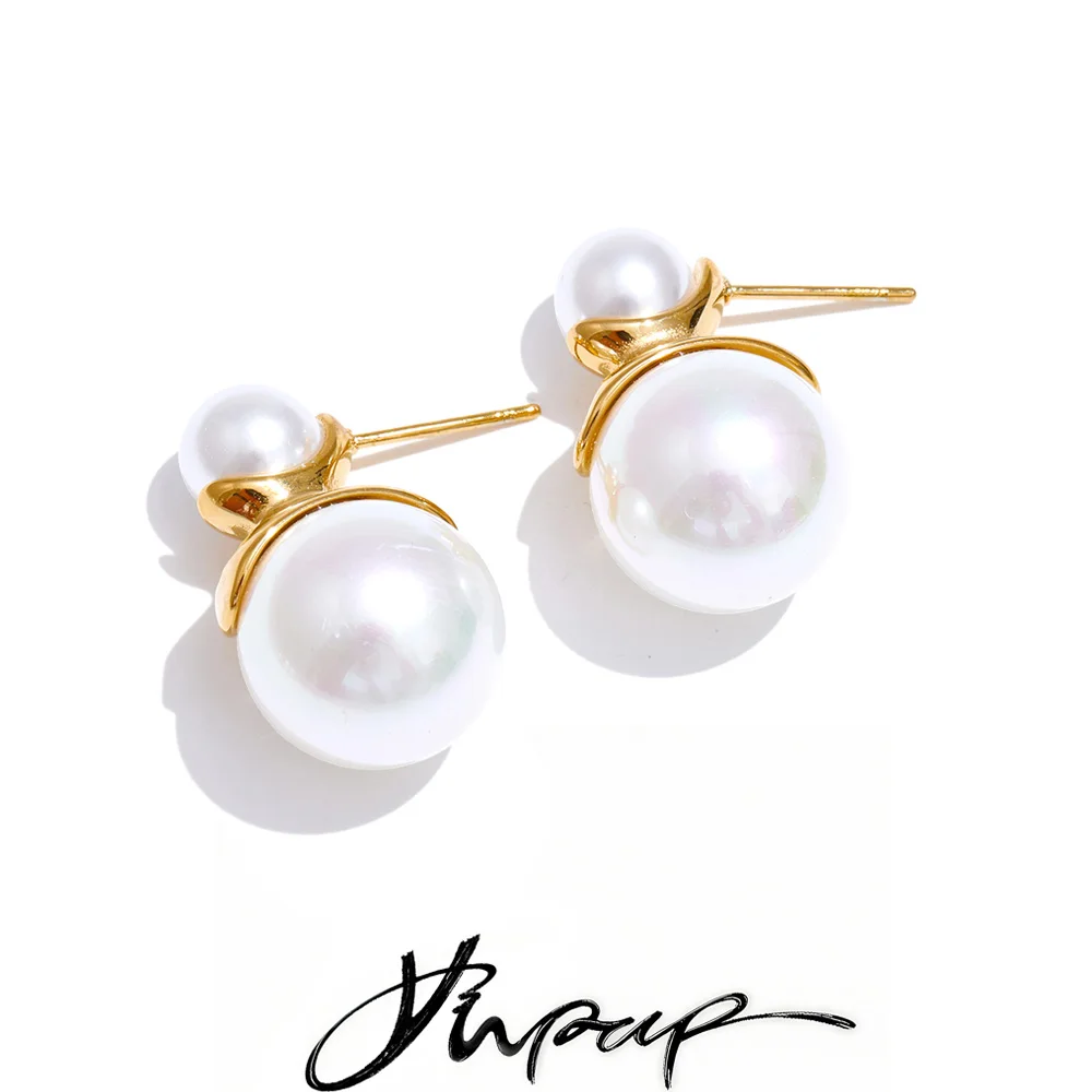 Yhpup Simulated Pearls Earrings Daily Fashion Jewelry