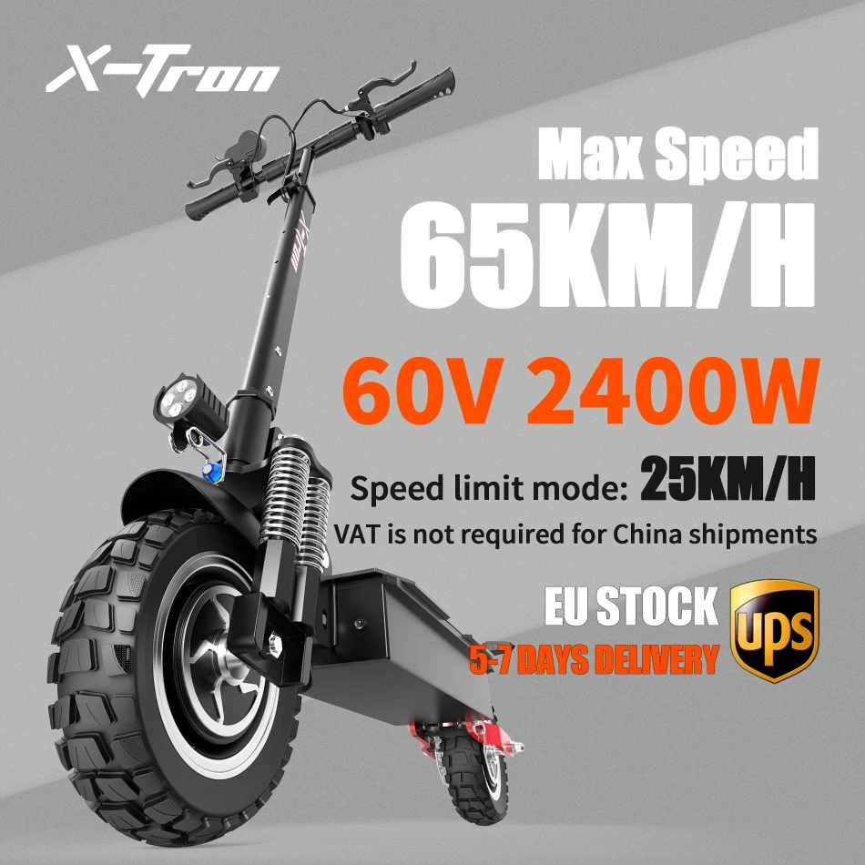Eu Stock 60v 2400w Electric Scooter Adult X-tron T10+ 24ah Dual Motor E  Scooter Max Speed 65km/h No Vat - Electric Scooters - AliExpress