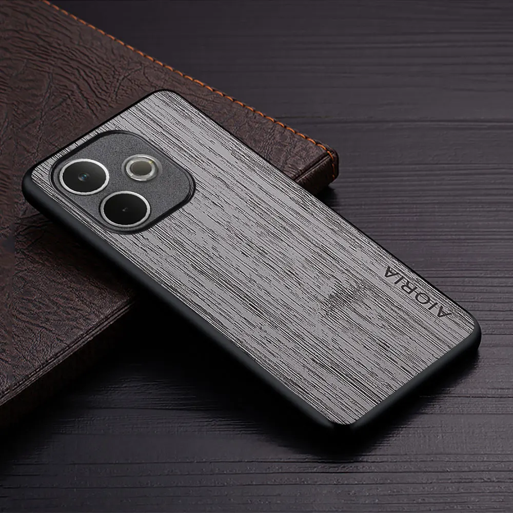 Luxury Bamboo Wood Pattern Leather Phone Case - Premium Cover