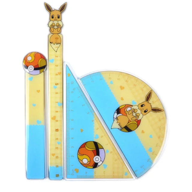 4Pcs Pokemon Pikachu Ruler Stationery Sets Triangular Ruler Protractor  Geometry Maths Drawing Tools Student Stationery Supplies - AliExpress