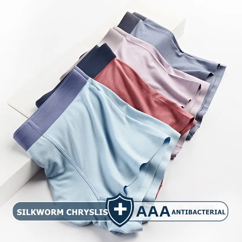 

DOIAESKV 4Pieces Men Underwear Boxer Shorts Seamless 60s Model Sexy Male Panties Lingerie Underpants Boxershorts Antibacterial