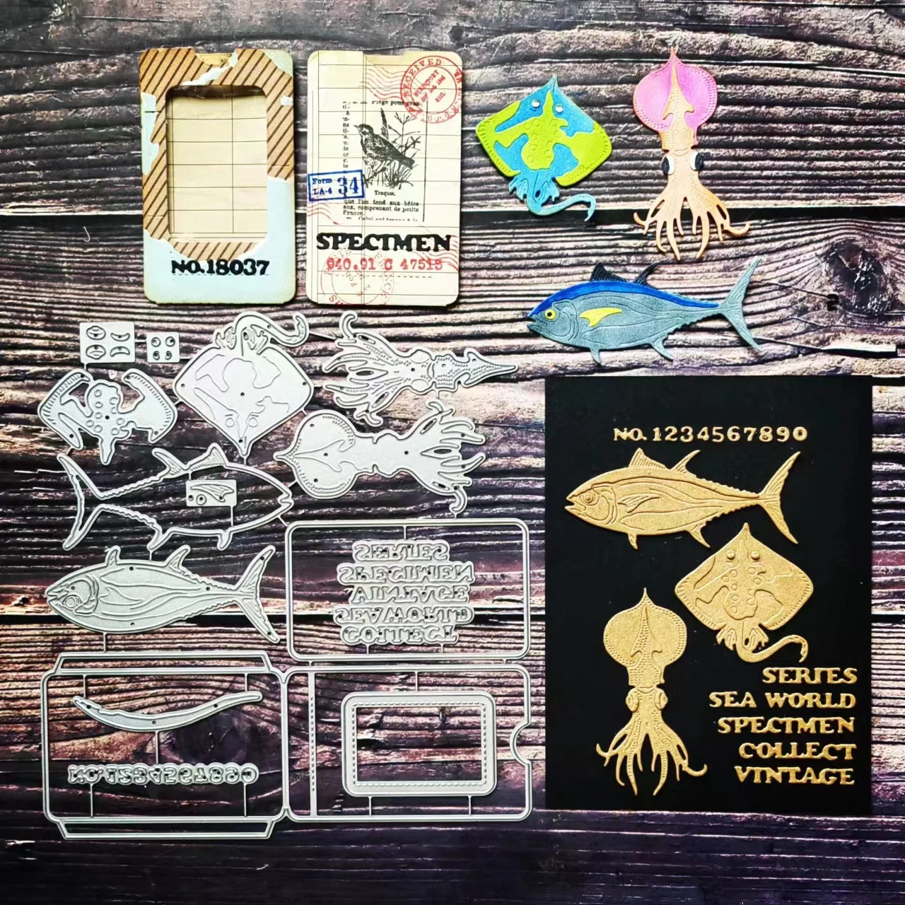 

[GOGOCRAFT] JM006 Marine specimen bag Thinlits Cutting Dies for JunkJournal Scrapbooking PaperDIY