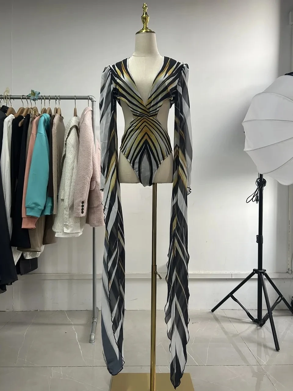 2026 Fashion New for Women Swimwear Bodysuit Sexy Print Swim Suit Bathing Suit Beachwear Long Sleeve One Piece Swimsuit