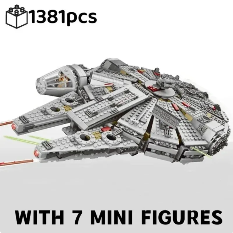 In Stock 1381 Pcs Space Millennium War Ship Spacecraft Set Falcon Alien 75105 Figure Model Building Blocks Bricks Toy Gift 2