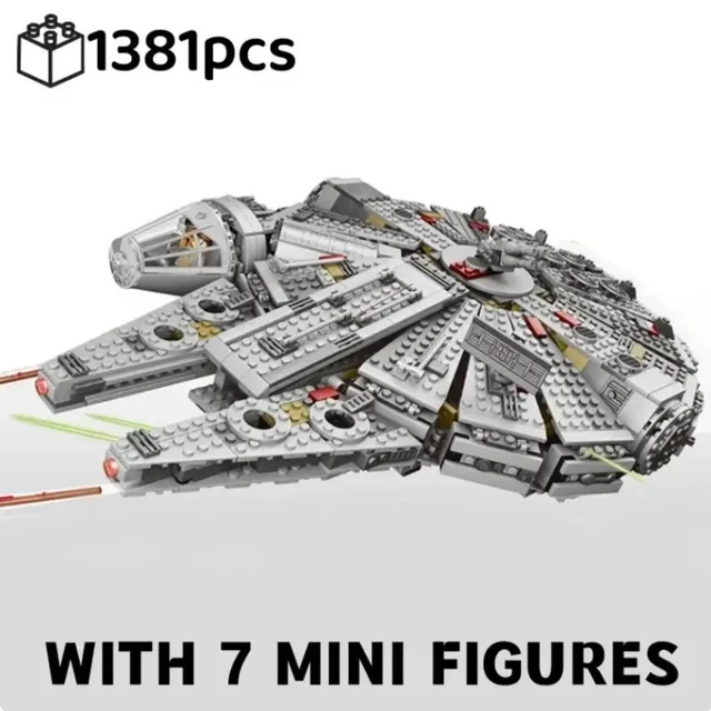 In Stock 1381 Pcs Space Millennium War Ship Spacecraft Set Falcon Alien 75105 Figure Model Building Blocks Bricks Toy Gift 2