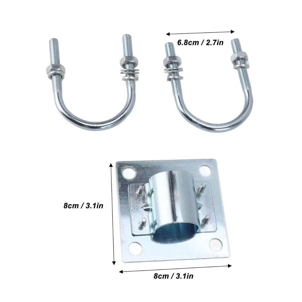 Universal Mount U-bracket For Starlink V2 Dish, Roof Mast To Pole To Pipe Mounting Adapter 30-50mm For Rv Yachts Houses