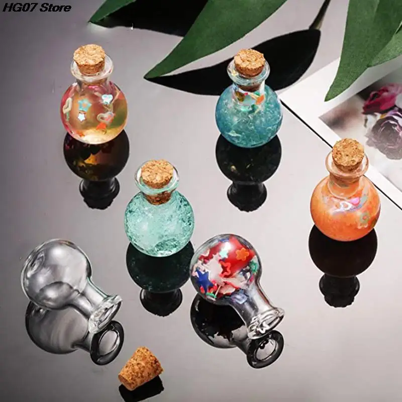 Mini Glass Bottles 10 Pcs Glass Bottles Miniature Potion Bottle Mini Cork Glass Vials Wedding DIY Mini Drift Bottle Wishing Perfume