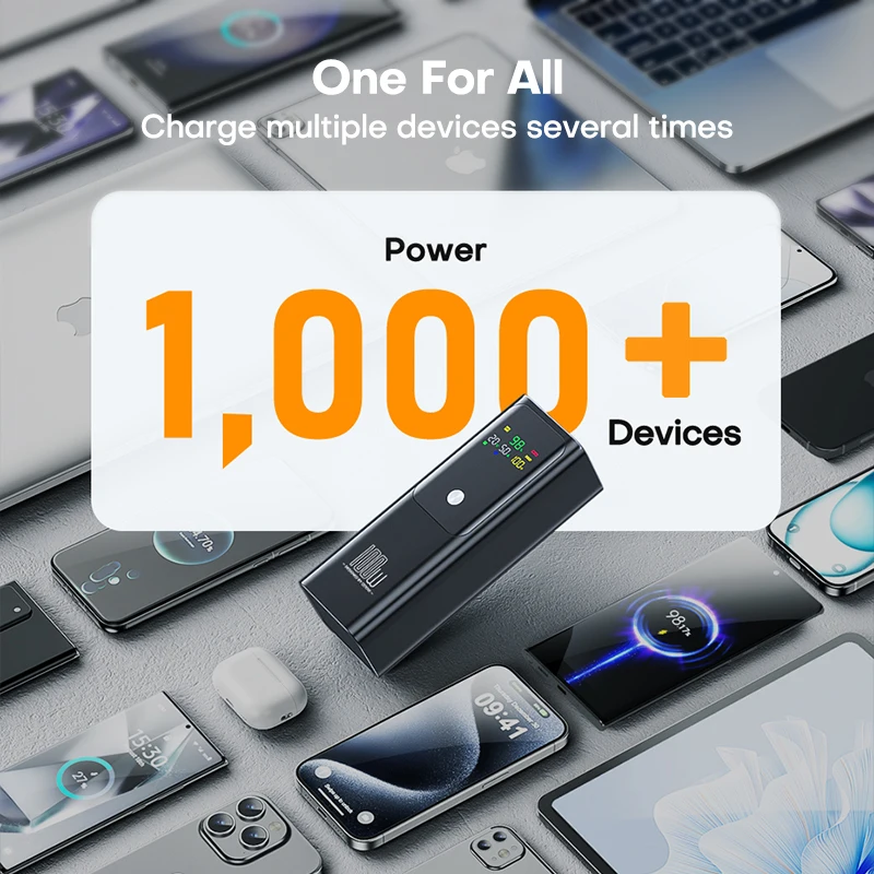 Power Bank 22.5W 10000mAh: Ricarica Rapida QC3.0, Display LED, Per IPhone E Android, Nero