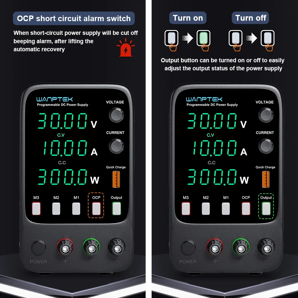Description Picture 6 of itemWANPTEK Adjustable DC Power Supply 30V 10A Laboratory Power Supply Highly Accurate 4-Digit LED Display with 3-Group Data Storage