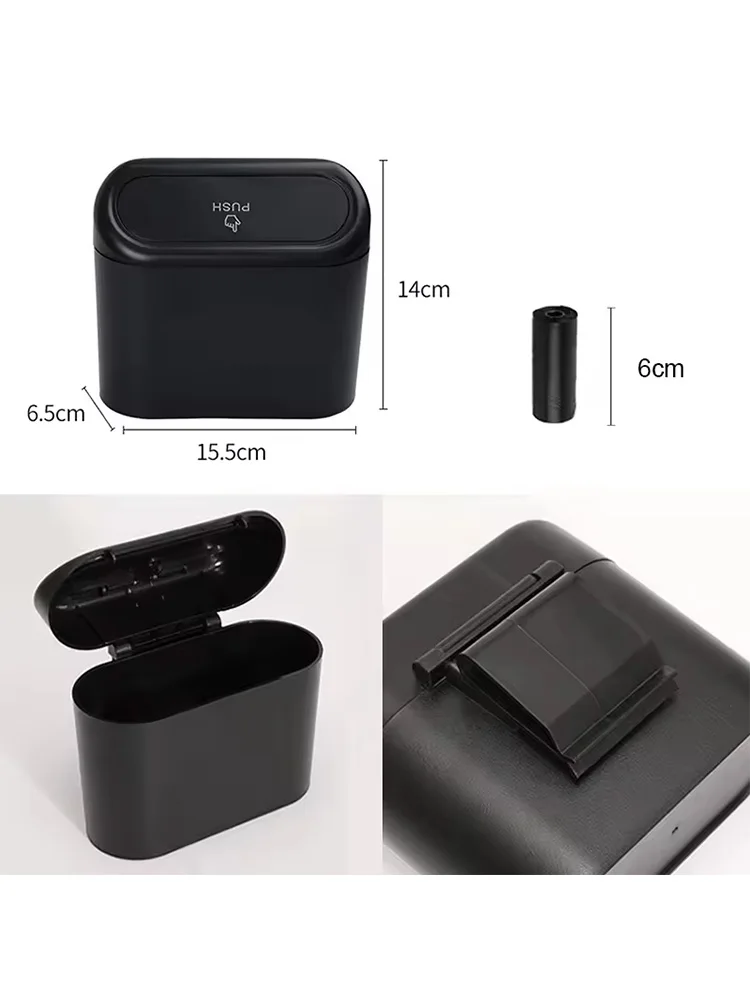 car trash can 1pcs Portable Hanging Car Trash Can+1 Roll Garbage Bag, Efficient Storage, Keep Your Car Clean, Environmentally Friendly Materia