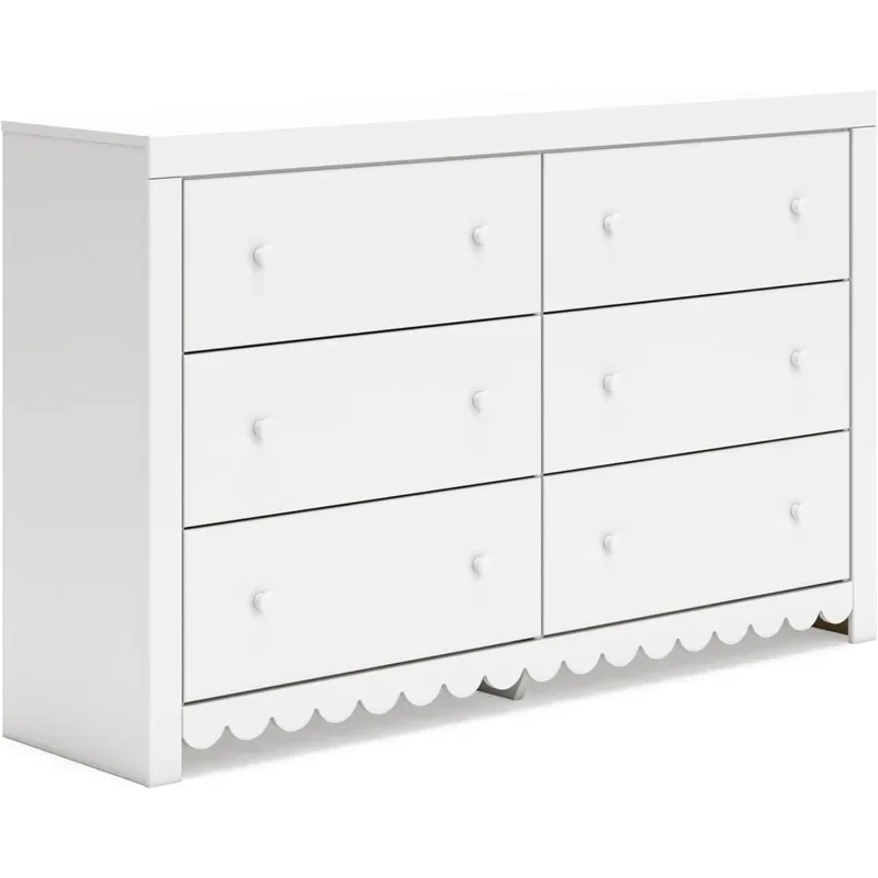Drawer Dresser with Safety Stop and Scalloped High Quality