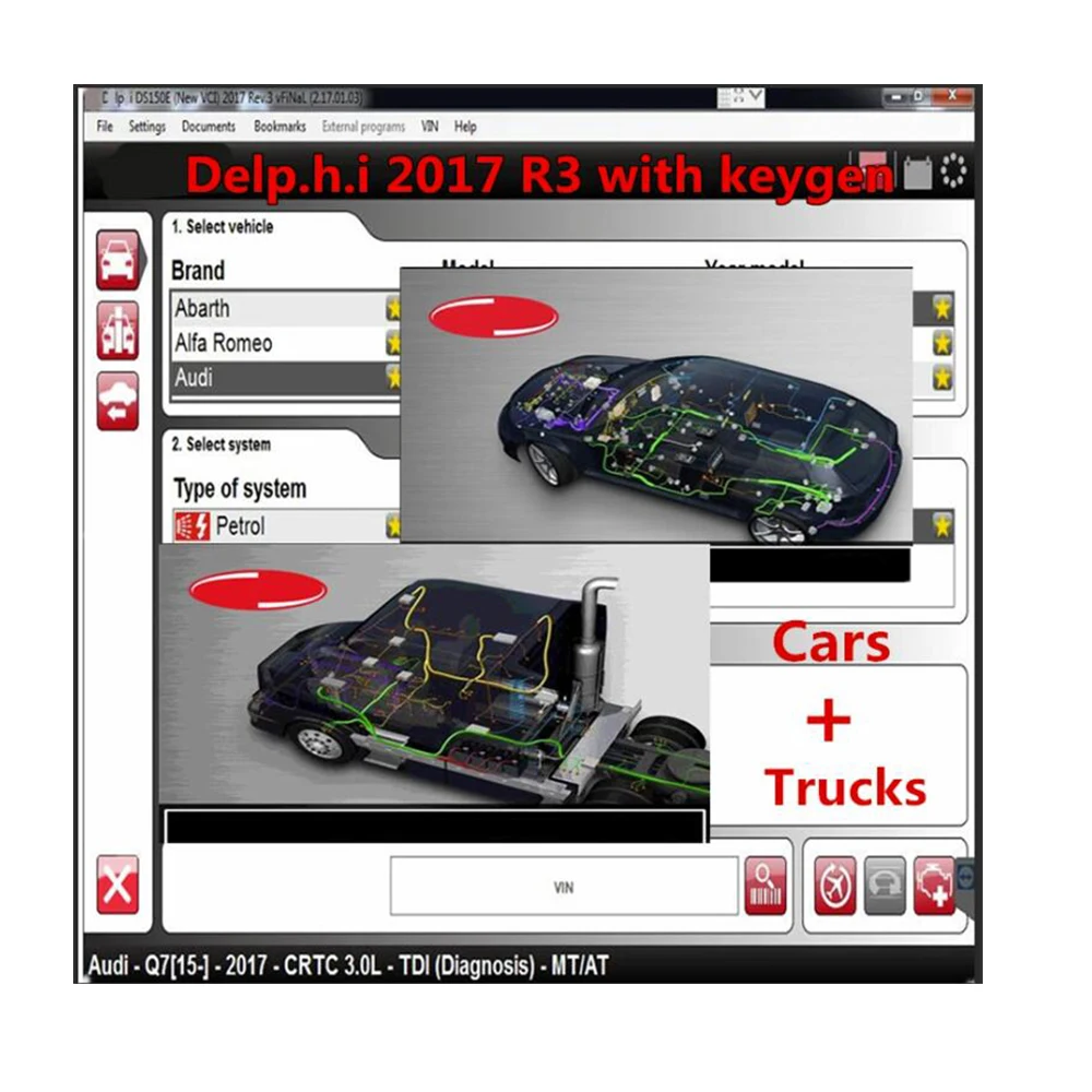 2024 Hot Sale for Delphis 2017 R3 with Keygen forDS150E for Delphis Diagnostic Bluetooth VCI vd obd2 Scanner For Cars and Trucks 5