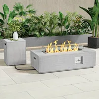 Outdoor Fire Pit Table Propane Gas Fire pits &Outdoor Fireplaces 42″ Rectangular Firepit Table, 50,000 BTU Fire Table 1