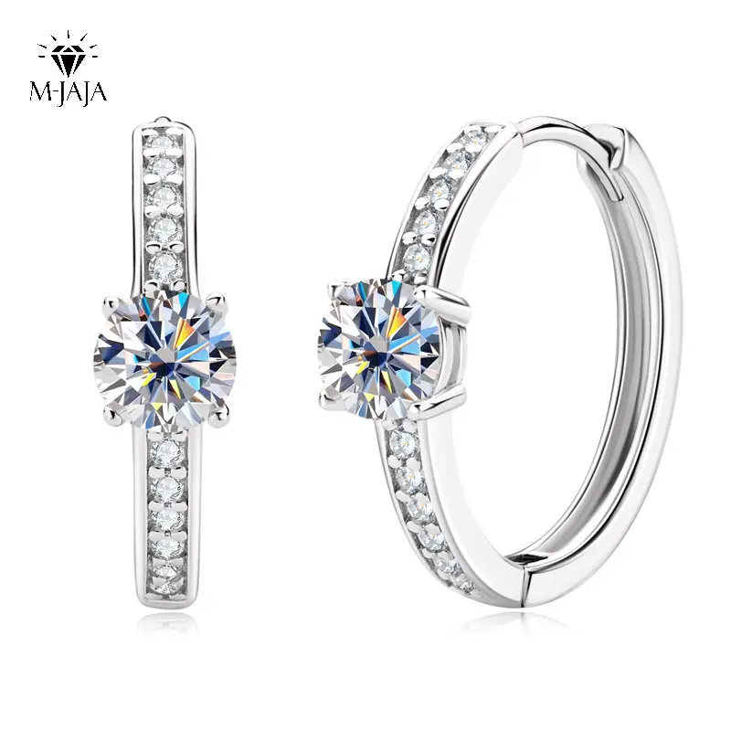 

M-JAJA D Color Moissanite Big Hoop Earrings with GRA 100% 925 Silver Trending Products 2023 Women's Accessories Fine Jewelry