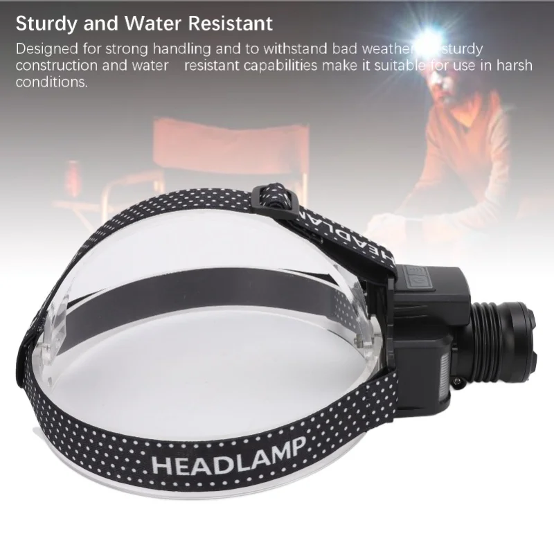 30W LED 대형 헤드라이트 충전식 방수 초고휘도 백색 LED는 충전 표시등이 있는 야외 헤드라이트를 증폭시킵니다.