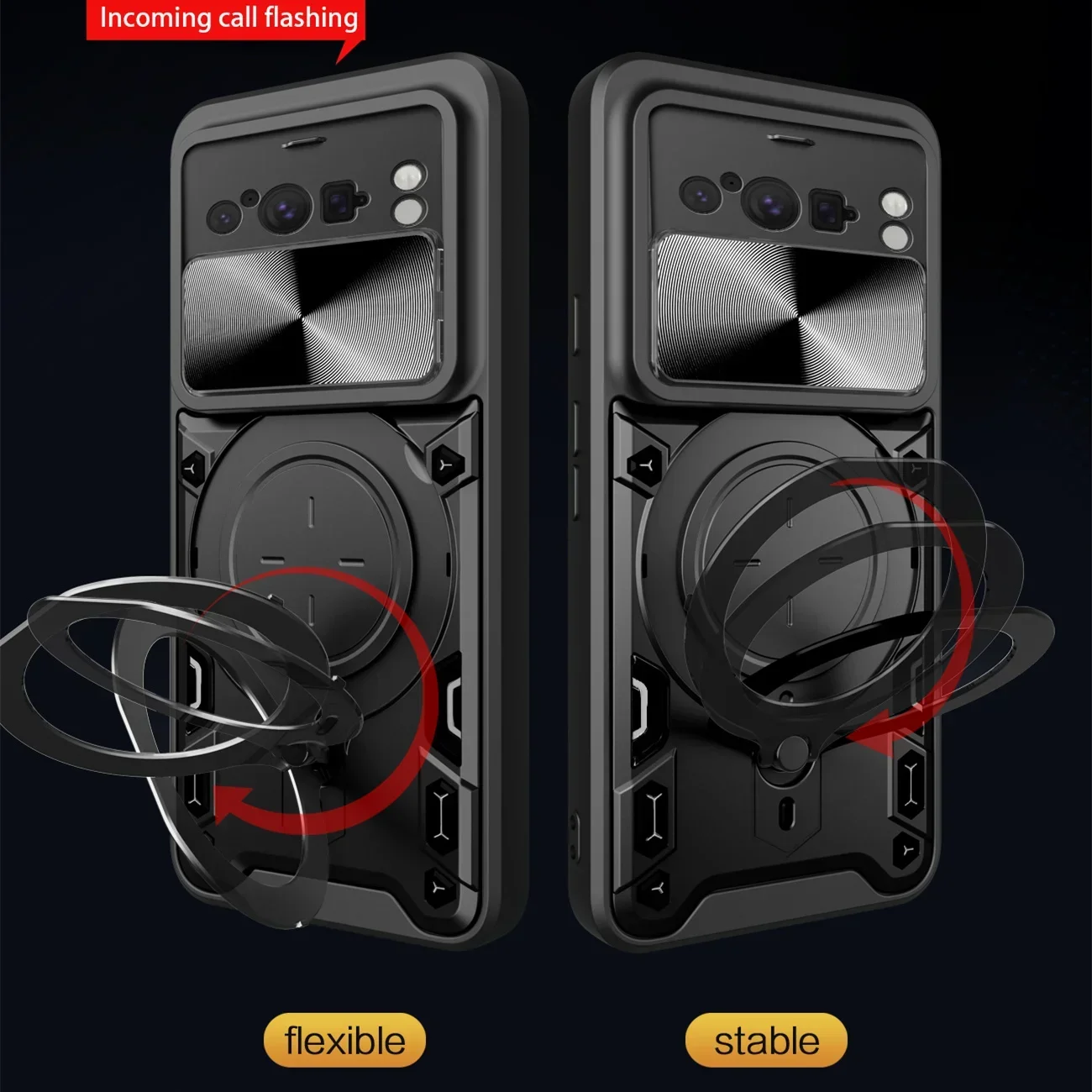 Custodia Protettiva Robust Con Cursore Fotocamera E Cavalletto Magnetico Per Google Pixel 9A 6.3'' + Vetro Protettivo