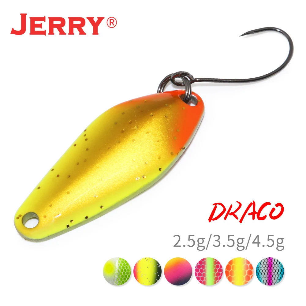 Jerry Draco Micro Spoon Trout Lures UL UV Colors Ultralight Fishing Tackle Freshwater Artificial Bait jerry xuanwu twisted inline spoon twister trout fishing lures tengsten area lake wild stream