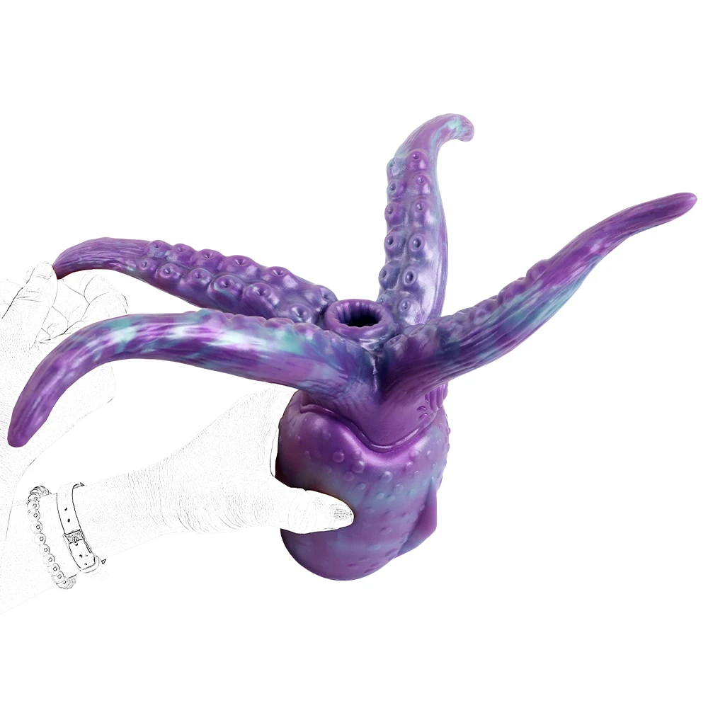 Male Masturbator NYOTA Animal Octopus Male Masturbator Soft Silicone Aircraft Tentacle Anal Plug Realistic Vagina Onahole Adult Sex Toys For Men