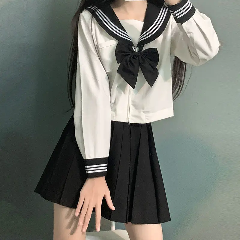 Sailor Suit Jk Uniform Suit Basic Summer Suit Japanese College Style Pleated Skirt