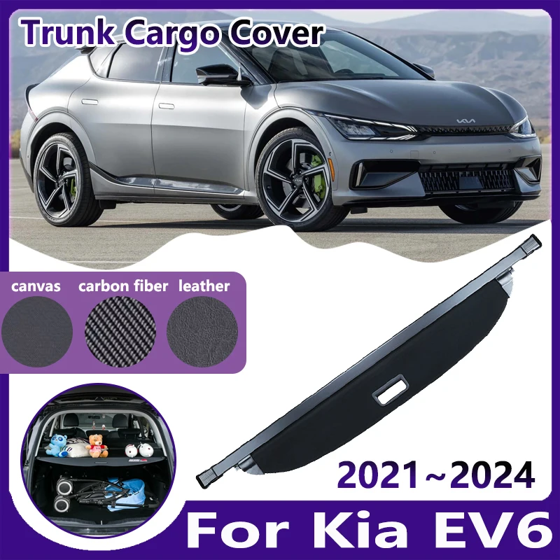 

For Kia EV6 CV Accessories 2021 2022 2023 2024 Car Trunk Curtain Cargo Cover Luggage Trey Partition Shelter Shielding Shades Mat