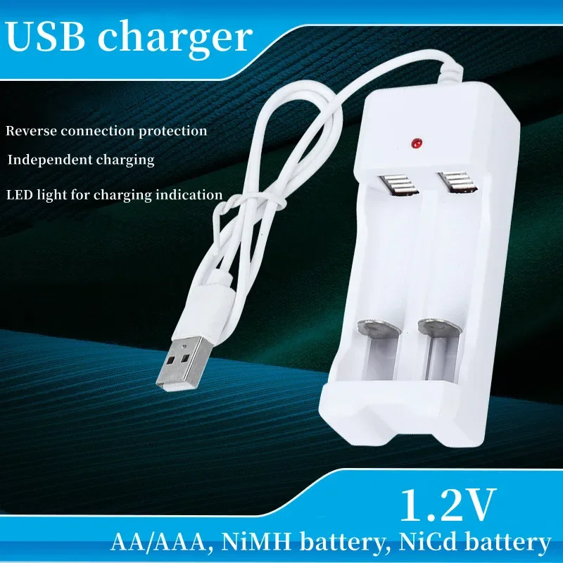 

Battery Charger 2slots With USB cable For AA/AAA Rechargeable Batteries Charger USB For remote control microphone camera