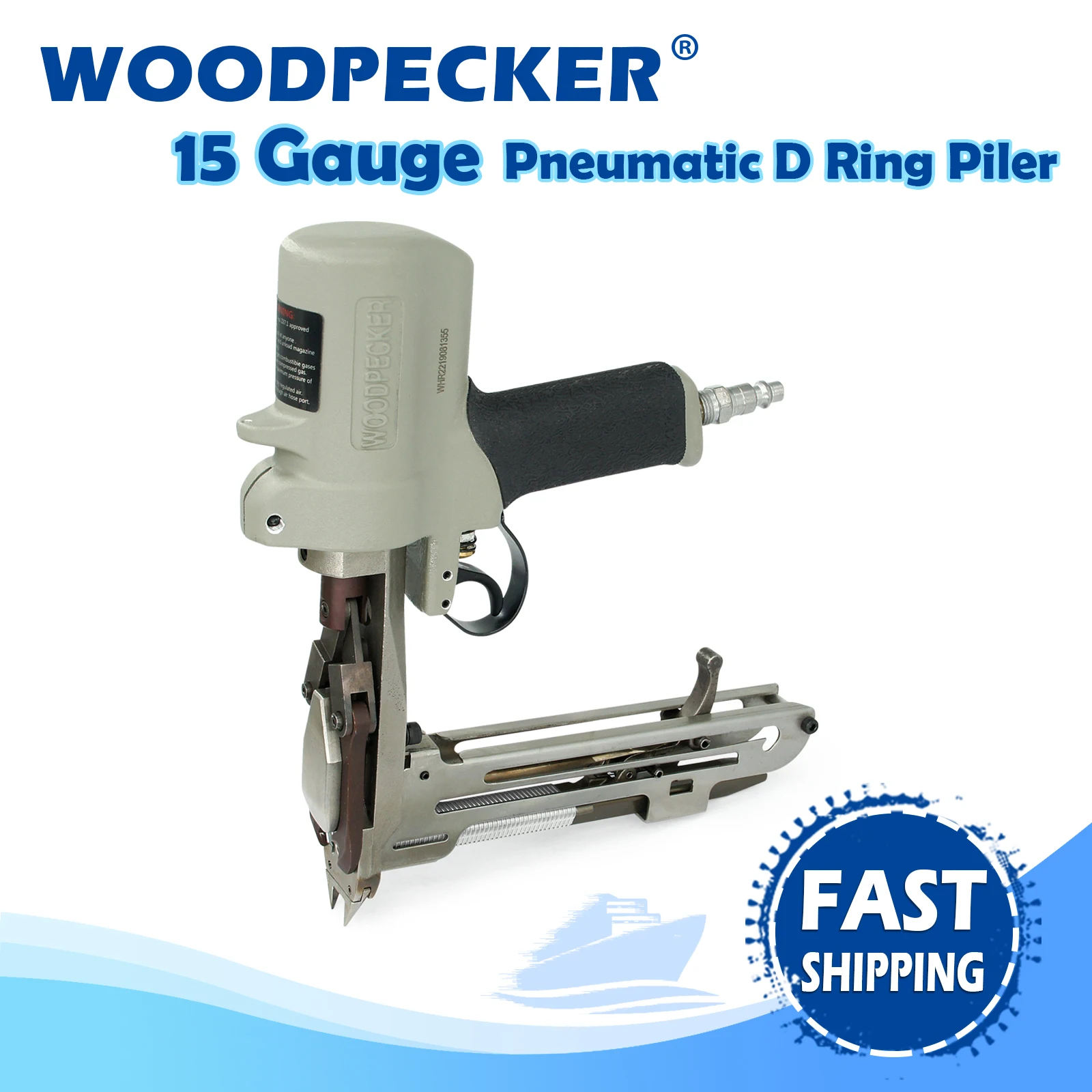 WOODPECKER HR-22 15 Gauge Pneumatic D Ring Hog Ringer Gun, Hog Ring Plier with Sharp Teeth,  for Fastening Car Seat Foam 2gt 36 teeth tensioner pulley bore 3 4 5 6 7 8 10 12 15mm gt2 36t regulating guide pulley with bearing idler synchronous wheel