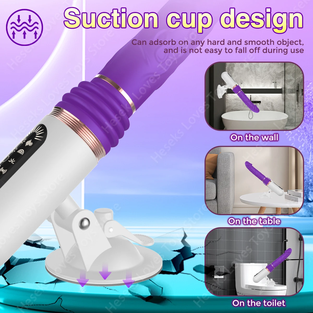 Automatic Thrusting Dildo Penetration Telescopic Vibrator for Women G-Spot Anal Masturbator Sex Machine with Suction Cup