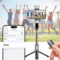 Q08d Gimbal Stabilizer with Selfie Stick for iPhone can rotate dual lights Portable Handheld Gimble with Tripod & Remote - Image 4