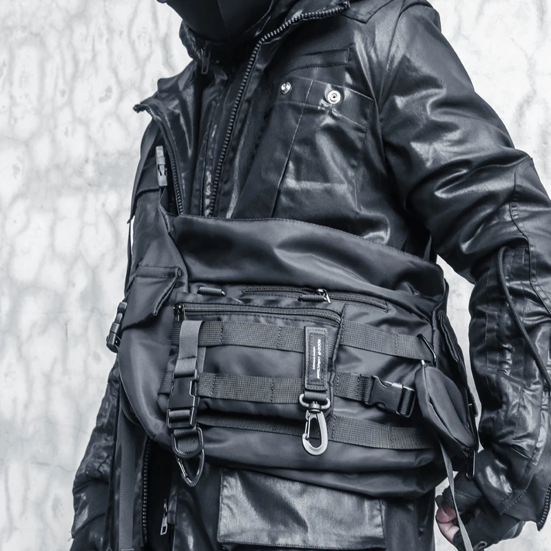 Men Messenger Bag Street Trendy Tactical Functional Shoulder Waterproof Bags Hip Hop Streetwear Oxford Bag 4