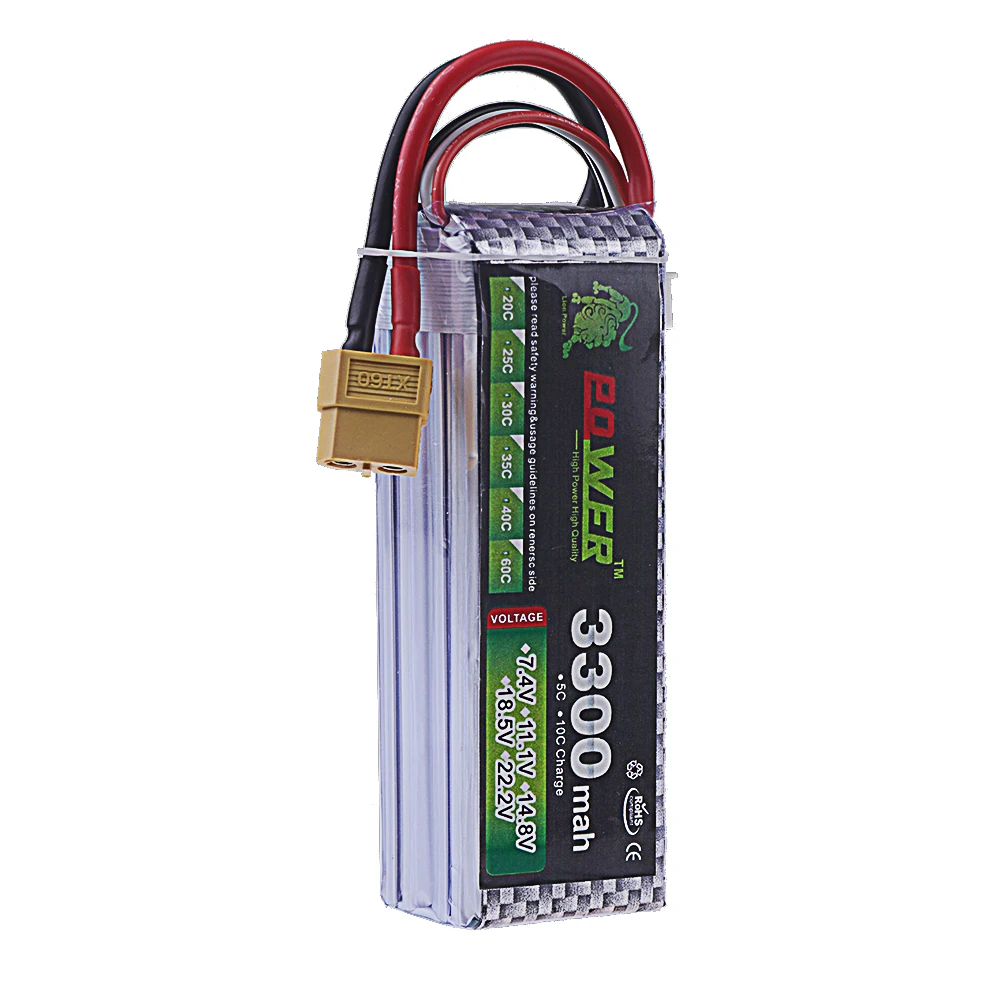 Batterie LiPo 4S 3300mAh 40C 14.8V RC pour Drone Voiture