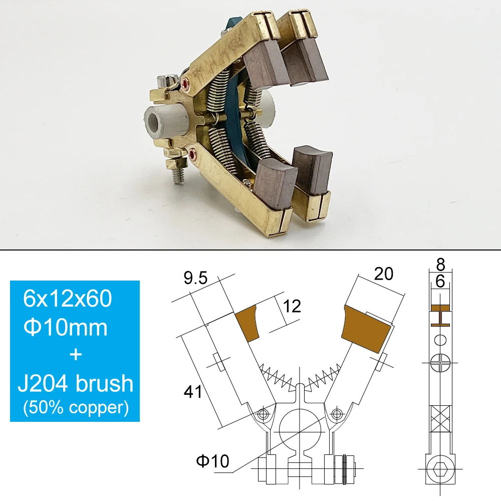 2-4 Channel Collector Ring Copper Carbon Brush Holder Combination  Multilayer Slip Ring Pillow Packing Machine