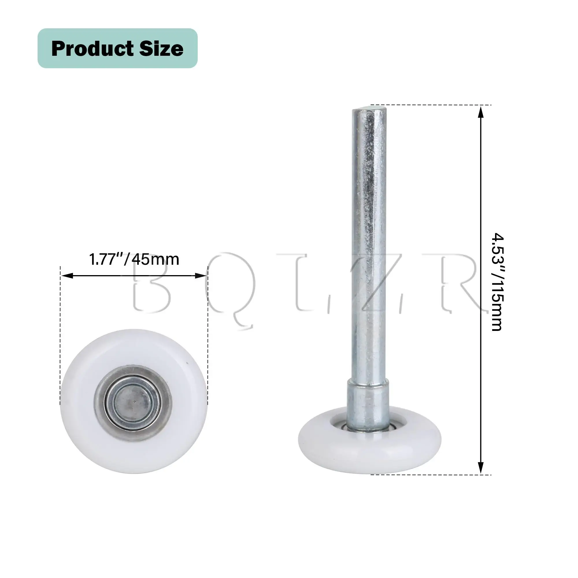 BQLZR Black/Beige Sealed Ball Bearing Nylon Garage Door Rollers with 115mm Stem 4x