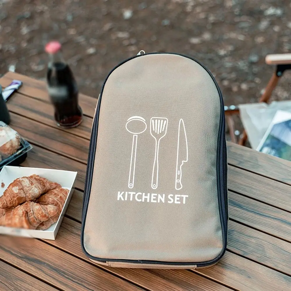 

Portable Oxford Kitchen Ware Storage Bag, Cookware Storage, Cooking Utensil Organizer, Travel Tableware Pouch, Outdoor Camping