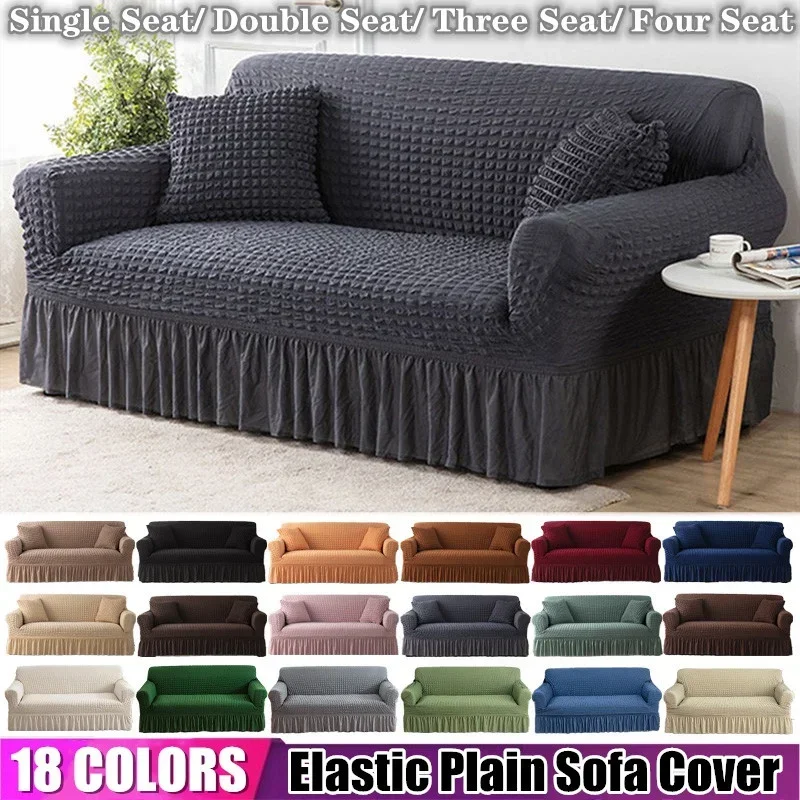 

Elastic Plain Solid Sofa Cover Stretch Tight Wrap All-inclusive Sofa Cover for Living Room Sofa Couch Cover ArmChair Cover