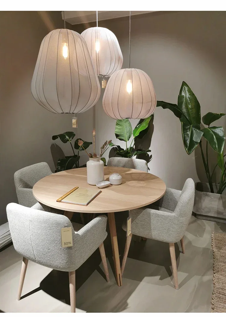 Description Picture 6 of itemNew Scandinavian Design Ceiling Lamps Fabric Lantern Chandelier Balloon Pendant Living Room Bedroom Restaurant Home Decor