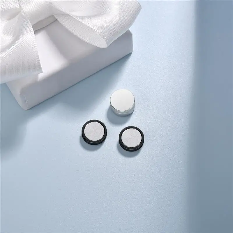 Ear Clip Earrings 2pcs Trendy Round Non Piercing Strong Magnet Magnetic Punk Men Women Ear Clip Earrings Non Piercing Earrings 6/8/10/12mm clip earrings ear clip ear accessories magnetic earrings