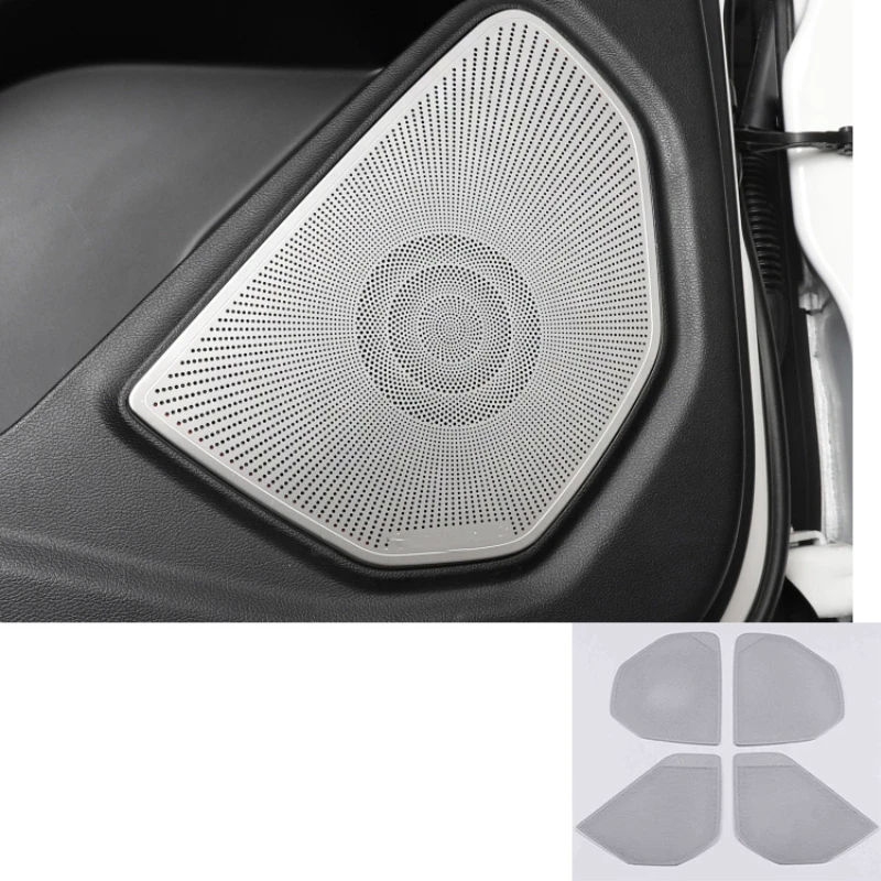 

stainless steel Car Inner Door Sound Speaker Panel cover trim for Ford Explorer 2020 2021 Accessories Kit 2022 2023 interior