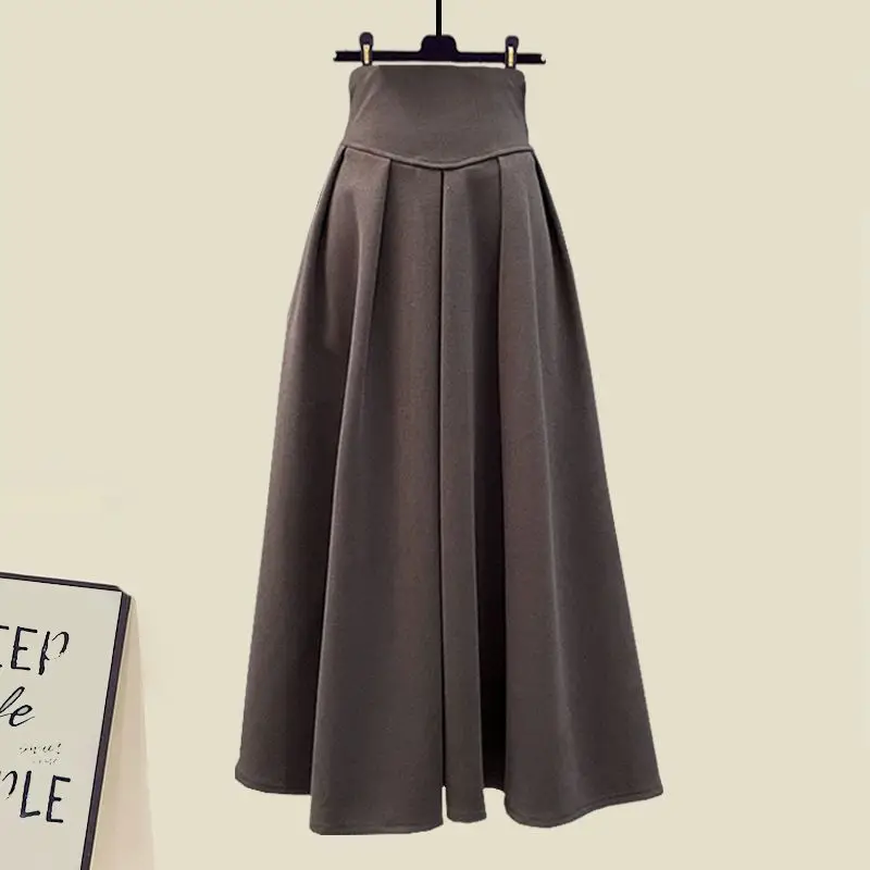 Large Women's Autumn Set Women's 2023 New Style Wear Korean Top Women's Slim Half Skirt Two Piece Set Winter Clothes Womenskirts