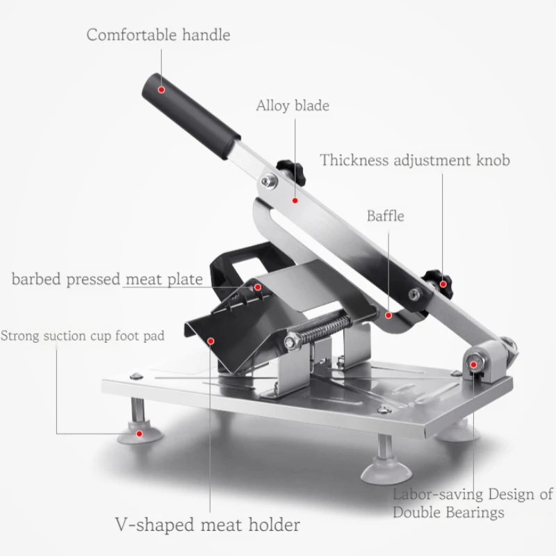 Food Slicer 304 Stainless Steel Household Manual Frozen Meat Slicer For Cooking BBQ HotPot