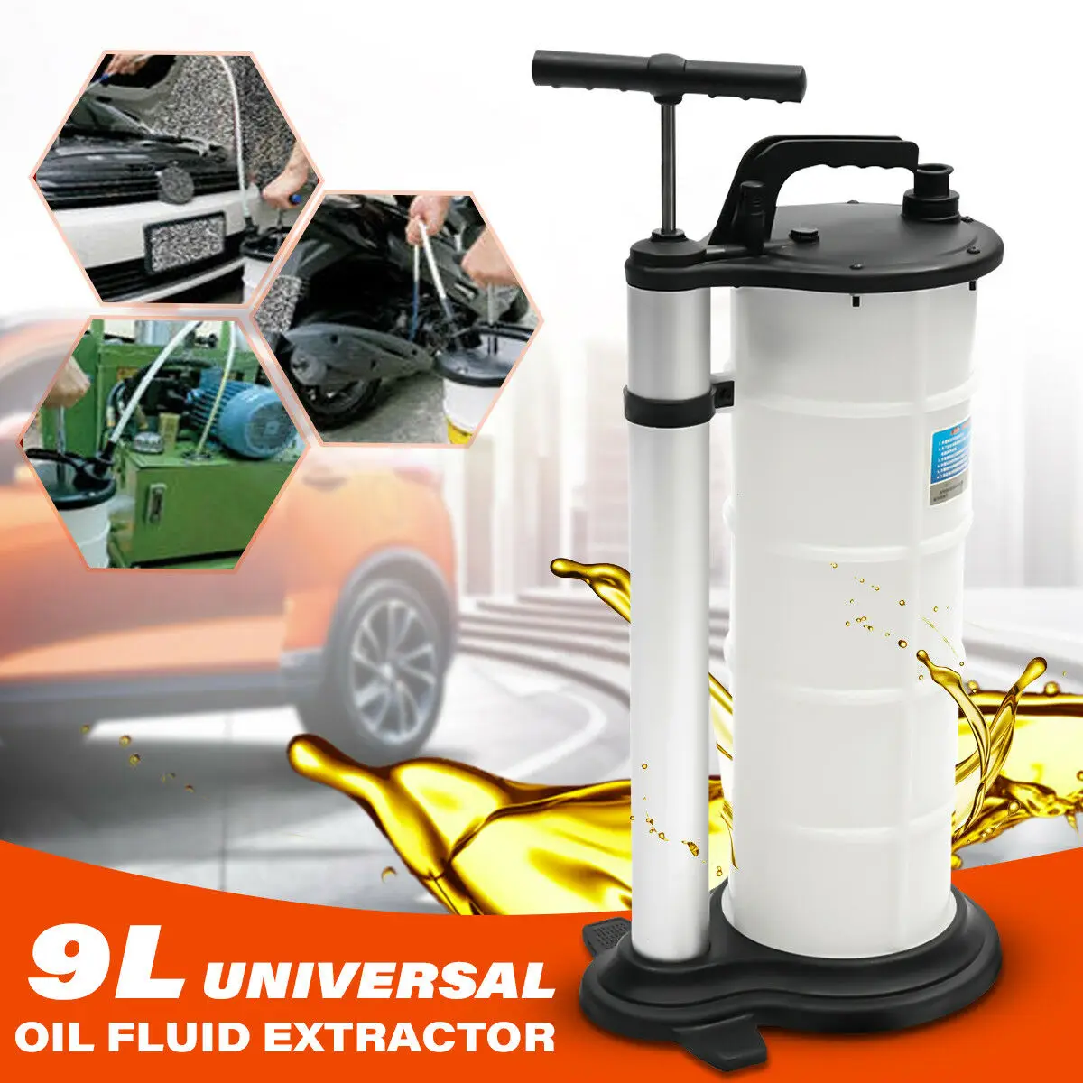 9L Oil Fluid Extractor Pump Manual Vacuum Fuel Suction Car Boat