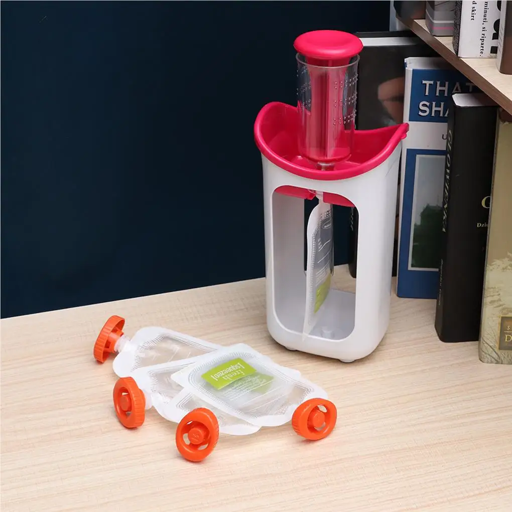 Children Puree Squeezer Household Fruit Juice Dispenser Manual Baby Food Supplement Storage Bag Container Manual Juicers