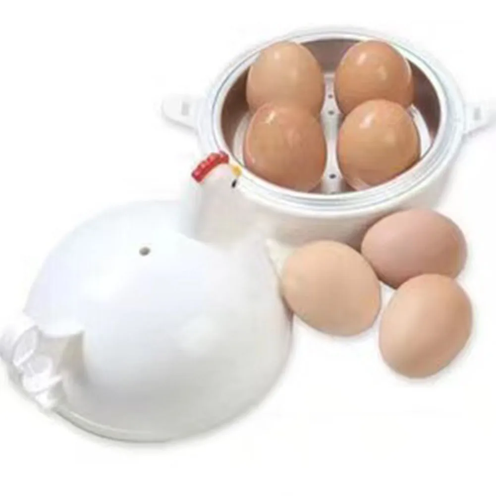 

Food Grade Plastic Egg Cooker Boiler Microwave Oven Cooker Egg Detaches The Shell Steamer Kitchen 13.5*14*14cm Electric Egg
