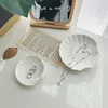 Jewelry Storage Trays Shell Plate Storage Trays Pure White Ceramic Storage Dishes Ring Earings Plate Home Decorative Tray 2
