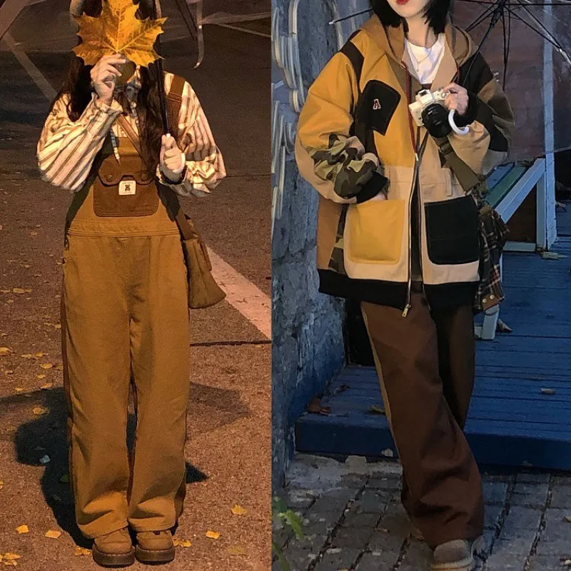 Casual Overalls Ripped Hole Pants Adjustable Strap Jumpsuit Jeans